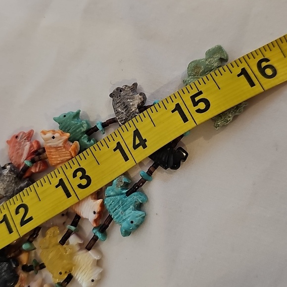 Native American Buffalo Fetish Tiered Necklace Handcrafted Sterling Necklace - Picture 11 of 11